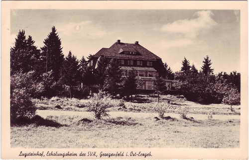 vergrößern: Bildseite historische Ansichtskarte von 1964: Lugsteinhof, Erholungsheim der SV.K:: Zinnwald-Georgenfeld-Altenberg (Erzgebirge)