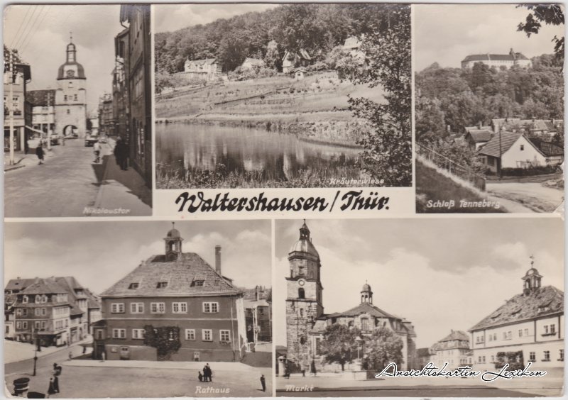 zoom: Image side vintage Postcard from 1968: Mehrbildkarte:: Waltershausen