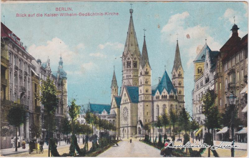 Eglise Kaiser-Wilhelm-Gedächtniskirche à Berlin en 1918.