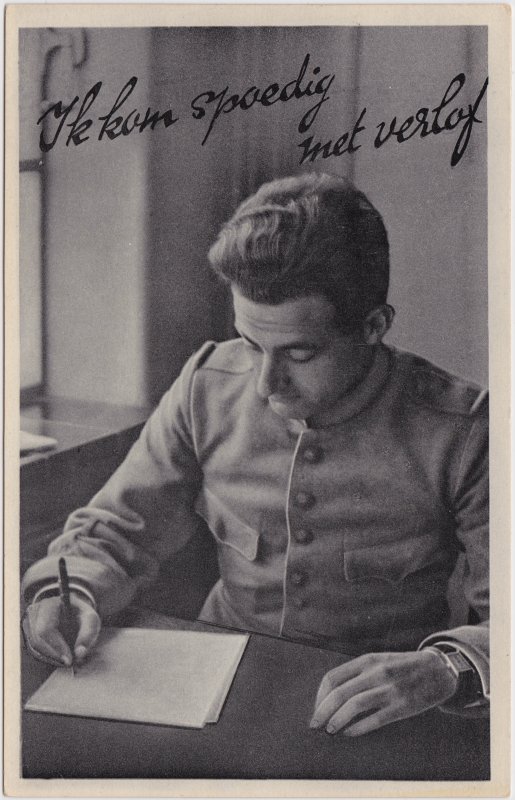 zoom: Image side vintage Postcard from 1950: Ich komme bald auf Urlaub::