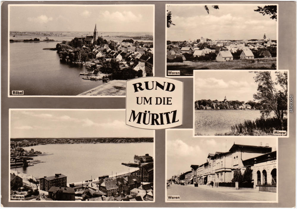 zoom: Image side vintage Postcard from 1964: Rund um die Müritz:: Röbel/Müritz