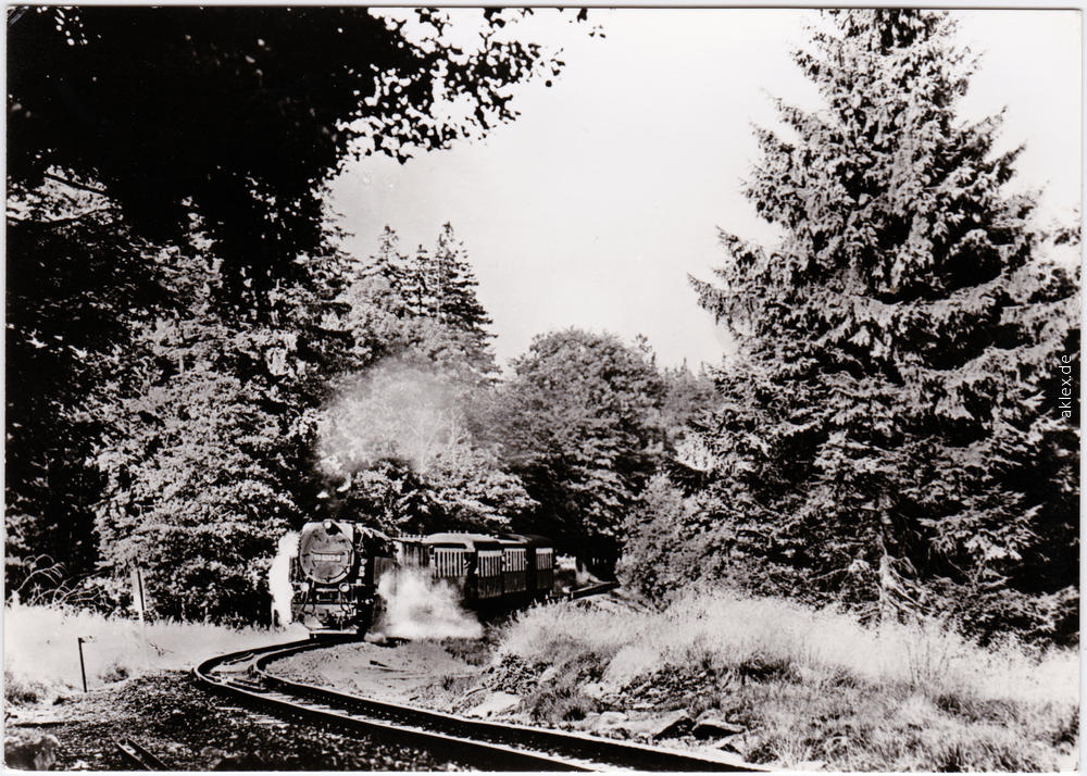 zoom: Image side vintage Postcard from 1982: Fahrt der Harzbahn:: Drei Annen Hohne-Wernigerode