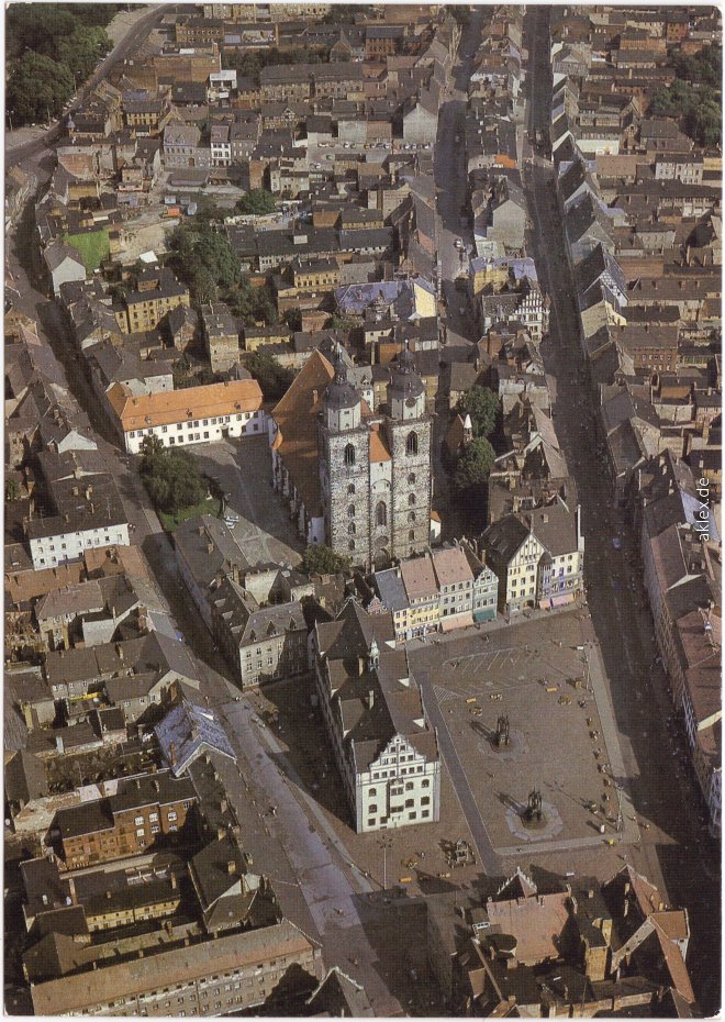 zoom: Image side vintage Postcard from 1986: Luftb der Interflug:: Lutherstadt Wittenberg