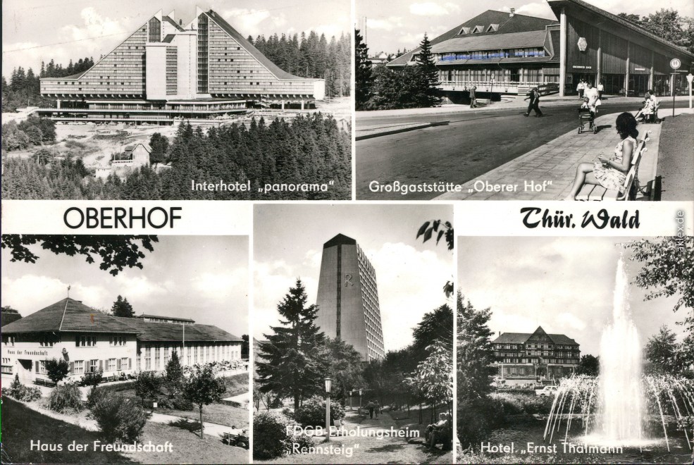 vergrößern: Bildseite historische Ansichtskarte von 1981: Interhotel Panorama, Oberer Hof, Erholungsheim, Hotel:: Oberhof (Thüringen)