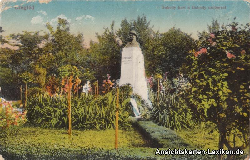 vergrößern: Bildseite historische Ansichtskarte von 1916: Denkmal:: Czegled