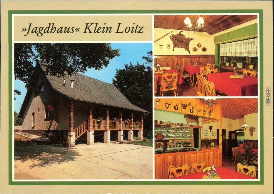 zoom: Image side vintage Postcard from 1986: Gaststätte Scheffer:: Klein Loitz-Felixsee-Gemeinde Felixsee