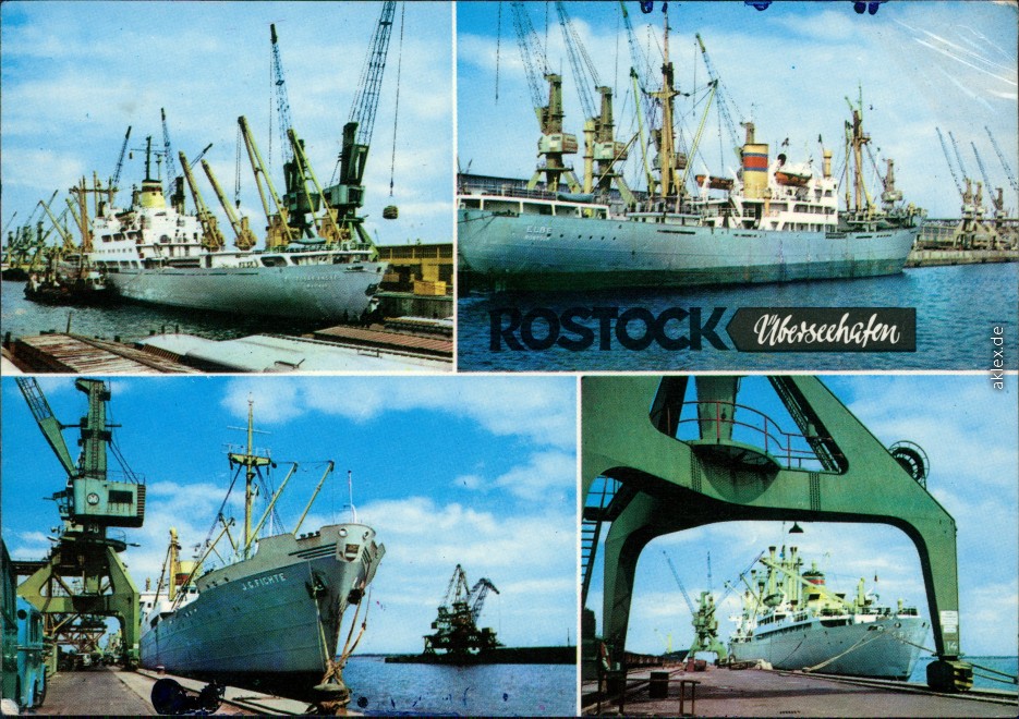 vergrößern: Bildseite historische Ansichtskarte von 1970: Hafen:: Rostock
