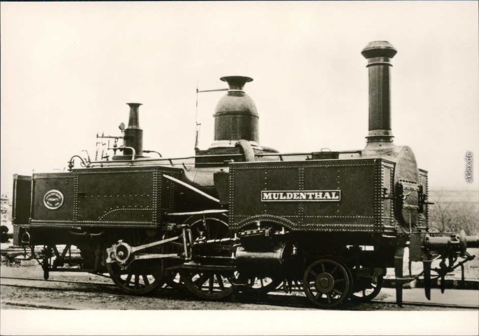 zoom: Image side vintage Postcard from 1970: Verkehrsmuseum/Johanneum - Dampflokomotive:: Dresden