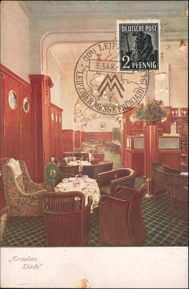 vergrößern: Bildseite historische Ansichtskarte von 1918: Restaurant - Taubes Diele - Mauerstrasse:: Mitte-Berlin