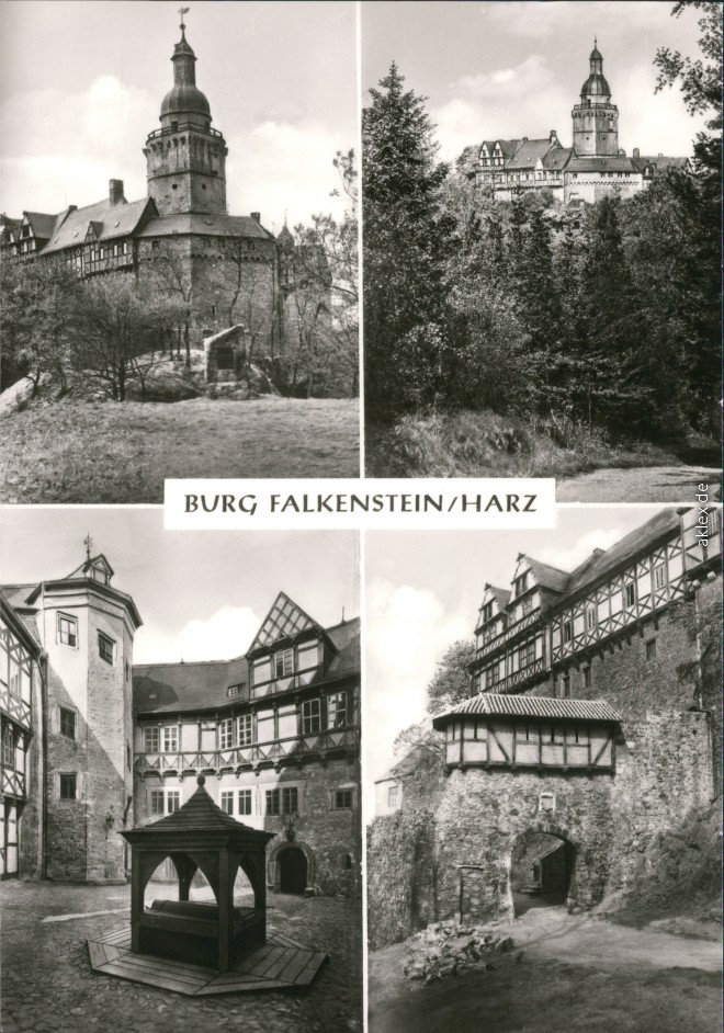 zoom: Image side vintage Postcard from 1981: Burg Falkenstein (Selketal):: Pansfelde-Falkenstein/Harz