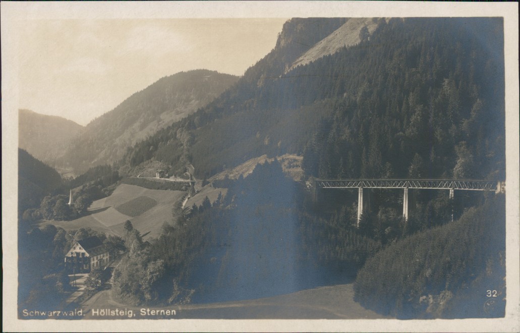 zoom: Image side vintage Postcard from 1920: Höllsteig Sternen Höllental Schwarzwald:: Hirschsprung-Breitnau