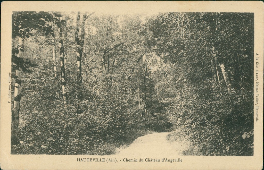 zoom: Image side vintage Postcard from 1929: Der Weg im Wald:: Hauteville