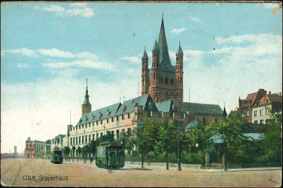 zoom: Image side vintage Postcard from 1914: Straßenpartie am Stapelhaus:: Altstadt-Nord