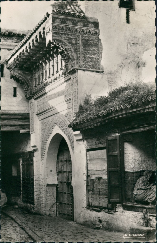 zoom: Image side vintage Postcard from 1950: Eingangspforte Moschee, Mosquee Building:: مكناس