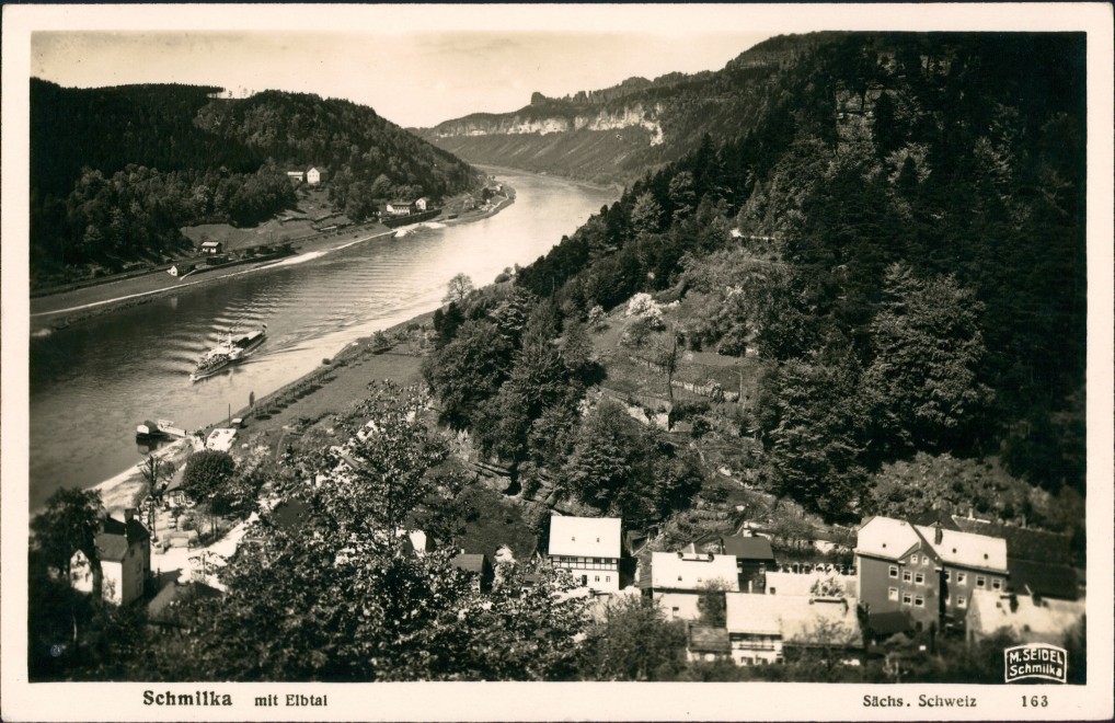 zoom: Image side vintage Postcard from 1930: Stadt M. Seidel Schmilka:: Schmilka