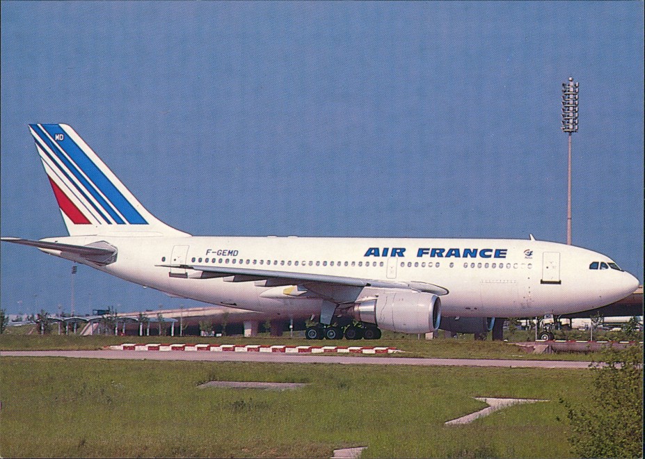 zoom: Image side vintage Postcard from 1994: AIR FRANCE Airbus A310-203 Amsterdam Flugwesen - Flugzeuge::