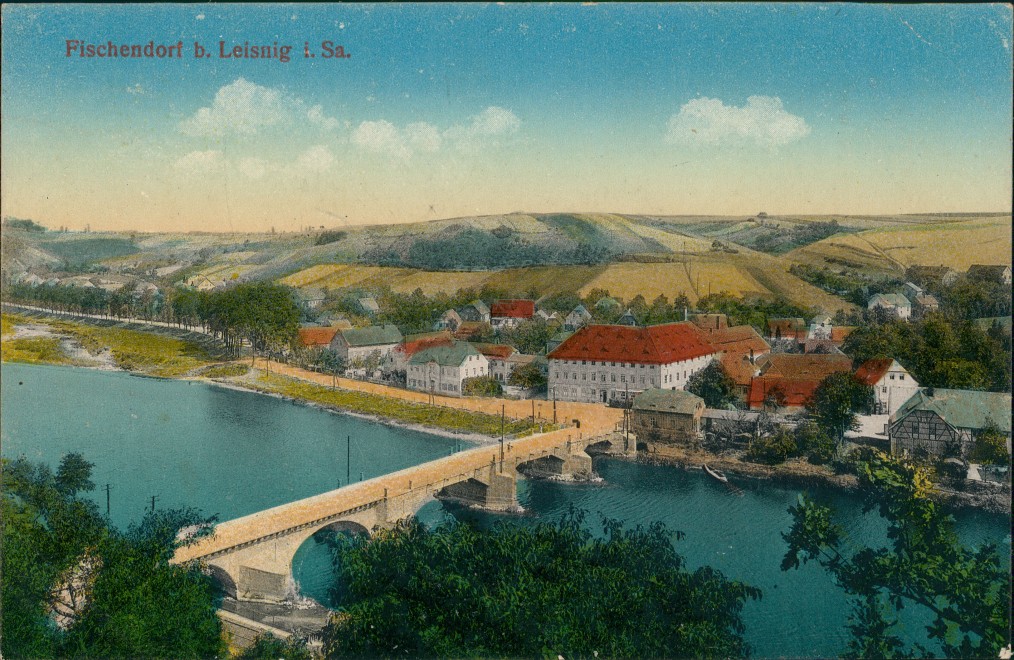zoom: Image side vintage Postcard from 1917: Stadt gel. Feldpost:: Fischendorf-Leisnig
