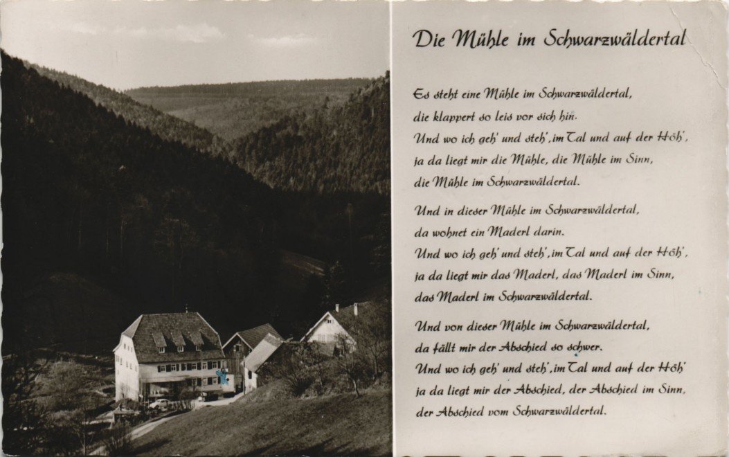 zoom: Image side vintage Postcard from 1962: Untere Kapfenhardter Mühle Gasthaus & Pension:: Unterreichenbach