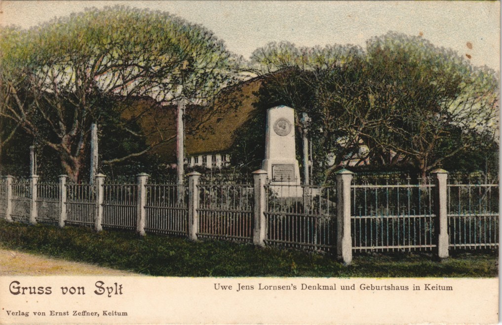 zoom: Image side vintage Postcard from 1908: Uwe Jens Lornsen