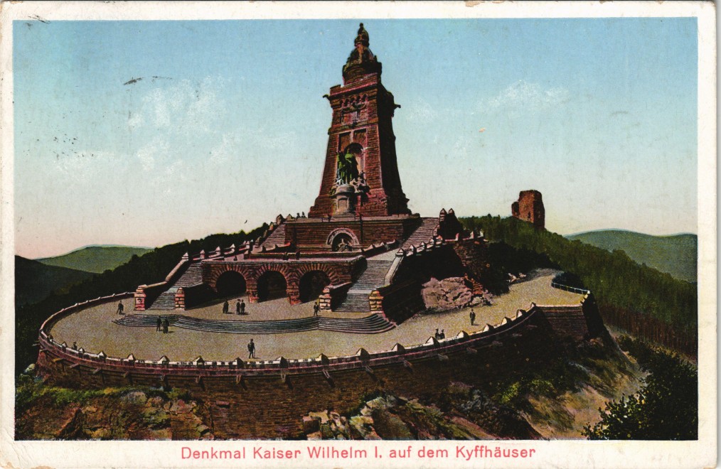 zoom: Image side vintage Postcard from 1935: Kyffhäuser-Denkmal:: Rottleben (Thüringen)
