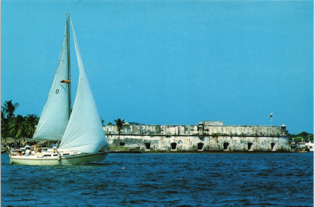 vergrößern: Bildseite historische Ansichtskarte von 1980: Fuerte de Bocachica Bocachica Fort AK Kolumbien:: Cartagena (Kolumbien)