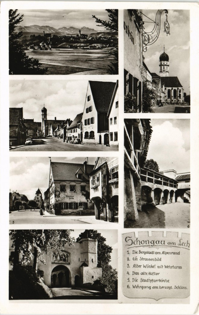 vergrößern: Bildseite historische Ansichtskarte von 1962: Stadtansichten - Fotokarte:: Schongau