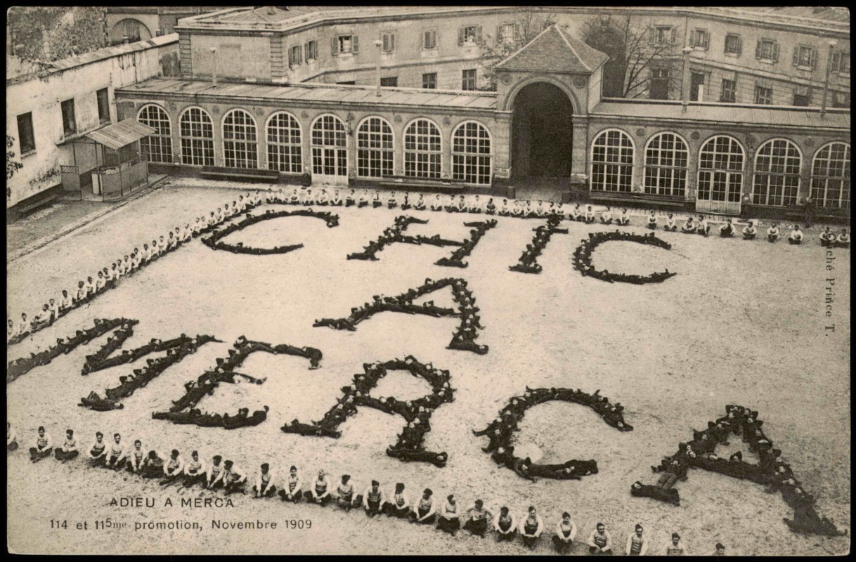 zoom: Image side vintage Postcard from 1909: 114 et 115me promotion Militaria France:: Merka  Marka  Merca  Marca