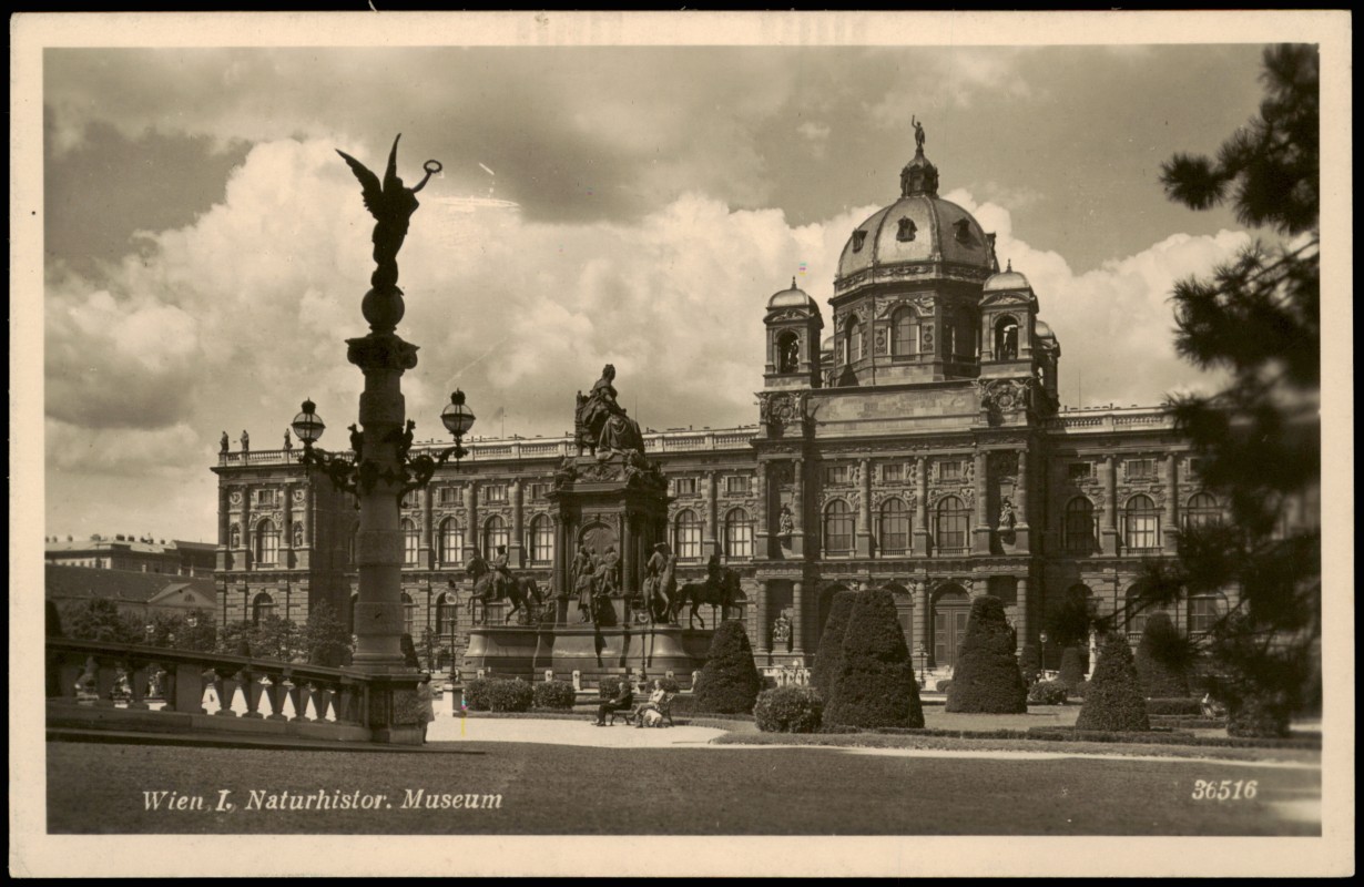 vergrößern: Bildseite historische Ansichtskarte von 1930: Naturhistorisches Nationalmuseum:: Wien