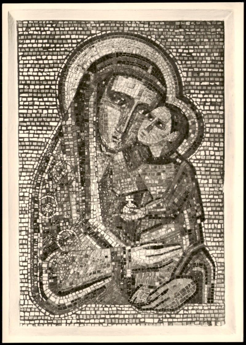 zoom: Image side vintage Postcard from 1960: Kath. Pfarrkirche Heilig Geist Darstellung Madonna:: Osternburg-Oldenburg