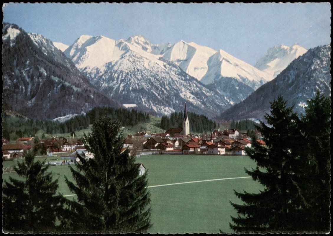 zoom: Image side vintage Postcard from 1965: Stadtpartie - Colorfoto:: Oberstdorf