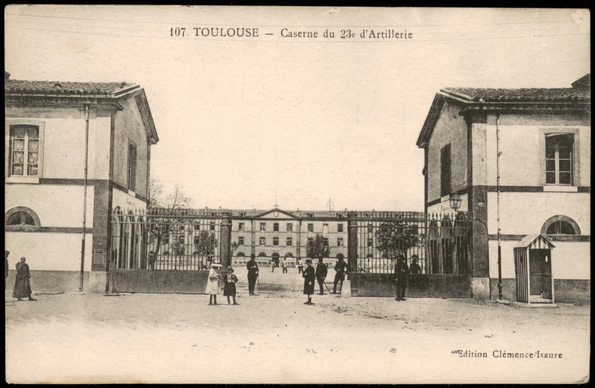 vergrößern: Bildseite historische Ansichtskarte von 1918: Caserne du 23e d