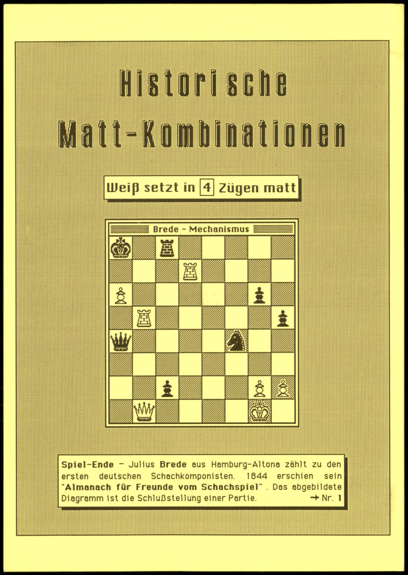 zoom: Image side vintage Postcard from 2000: Schach Motivkarte Historische Matt-Kombination Sammelkarte Nr. 1::