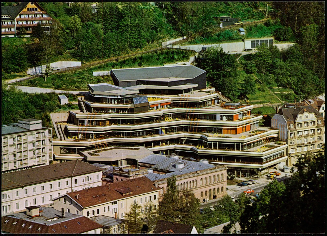 zoom: Image side vintage Postcard from 1975: Therapie- und Kurmittelzentrum Neues Eberhardsbad:: Bad Wildbad