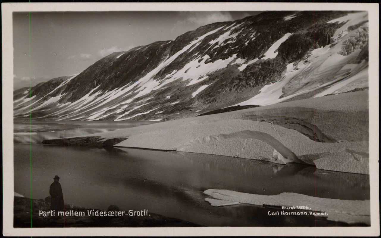 vergrößern: Bildseite historische Ansichtskarte von 1926: Parti mellem Videsæter-Grotli. Norwegen Norge Norway:: Norwegen