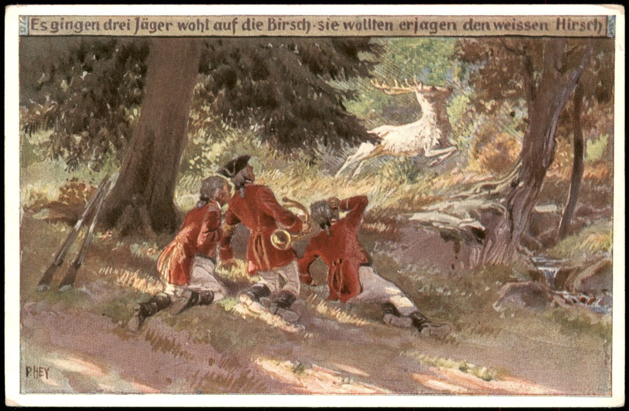 zoom: Image side vintage Postcard from 1910: Künstlerkarte (Art) Volksliedkarte Paul Hey Nr. 25::