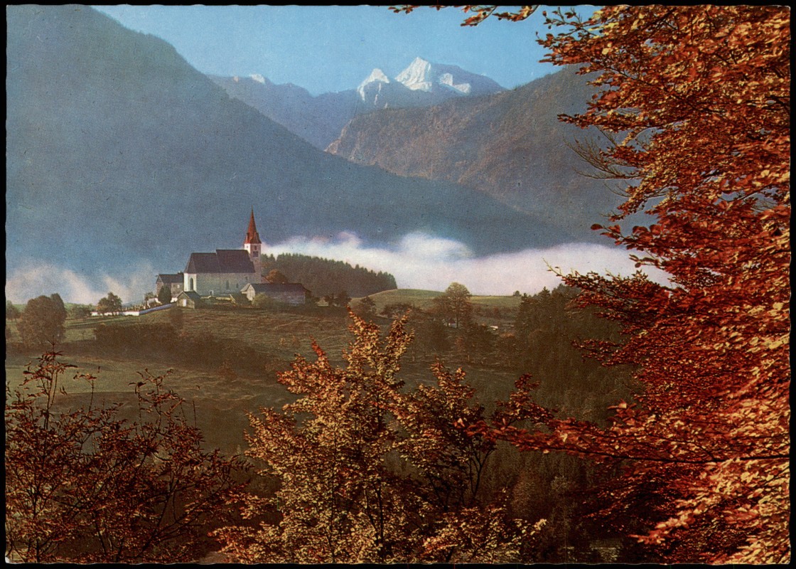 vergrößern: Bildseite historische Ansichtskarte von 1980: FRAUENSTEIN, Oberösterreich mit dem Toten Gebirge:: Frauenstein