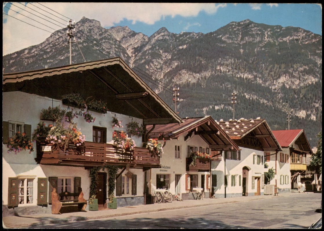 vergrößern: Bildseite historische Ansichtskarte von 1978: Klammstraße:: Garmisch-Garmisch-Partenkirchen