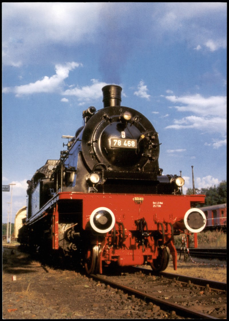 zoom: Image side vintage Postcard from 1999: Bochum-Dahlhausen Dampflokomotive Eisenbahn & Bahn-Verkehr::