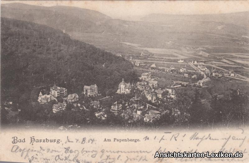 zoom: Image side vintage Postcard from 1904: Am Papenberge:: Bad Harzburg