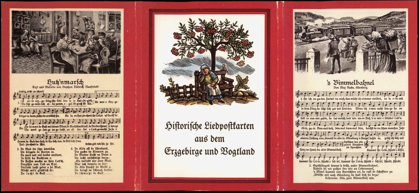 vergrößern: Bildseite historische Ansichtskarte von 1989: Historische Liedpostkarten aus dem Erzgebirge und Vogtland::