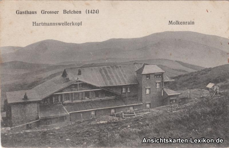 zoom: Image side vintage Postcard from 1917: Großer Belchen - Baude:: Hartmannswiller
