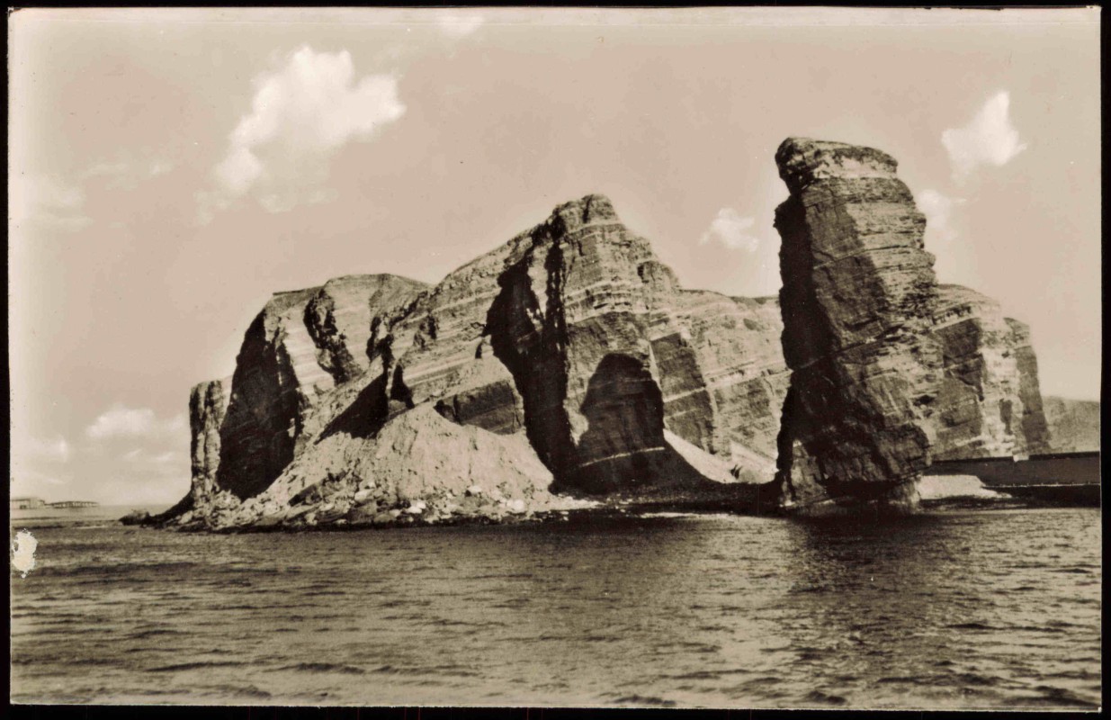 zoom: Image side vintage Postcard from 1962: Insel von Norden gesehen:: Heligoland