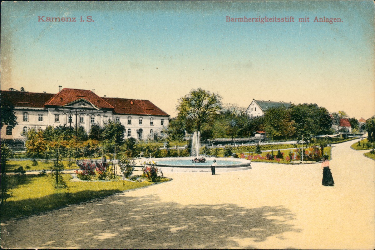 zoom: Image side vintage Postcard from 1917: Barmherzigkeits-Stift:: Kamenz