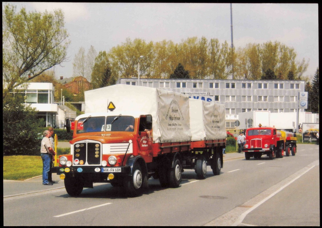 zoom: Image side vintage Postcard from 2013: IFA S 4000-1 Pritschenwagen 17. Oldtimertreffen Werdau KFZ LKW Lastkraftwagen::
