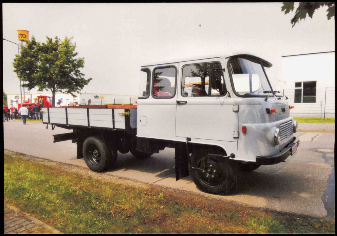 zoom: Image side vintage Postcard from 2014: KFZ LKW Lastkraftwagen Robur LO 3000 Hartmannsdorf::
