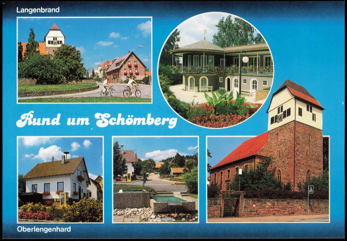 zoom: Image side vintage Postcard from 1990: Mehrbildkarte Rund um Schömberg Oberlengenhard:: Schömberg (Schwarzwald)