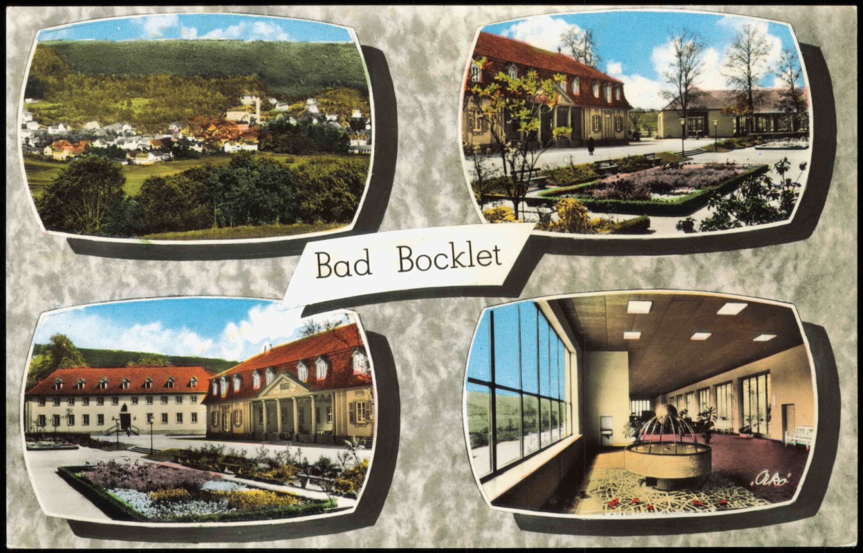 zoom: Image side vintage Postcard from 1962: Ortsansichten - 4 Bild:: Bad Bocklet