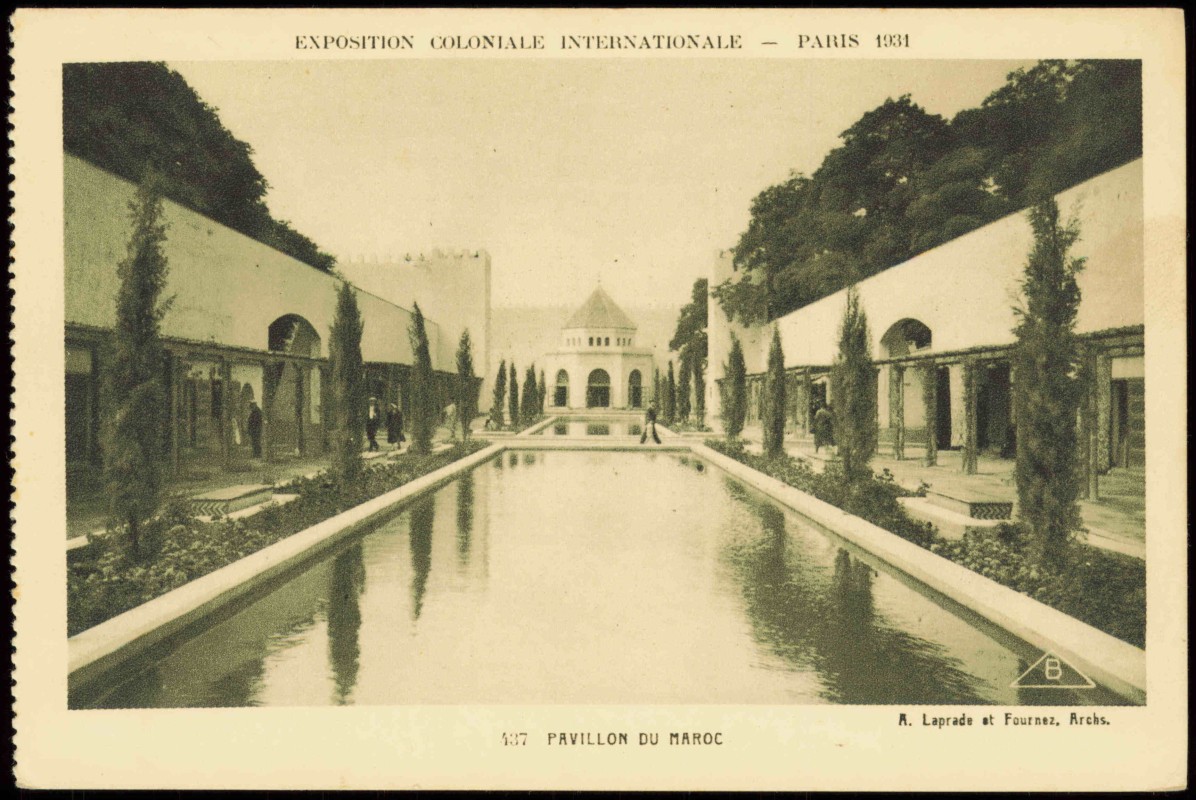 vergrößern: Bildseite historische Ansichtskarte von 1931: EXPO COLONIALE INTERNATIONALE Pavillon Maroc:: Paris