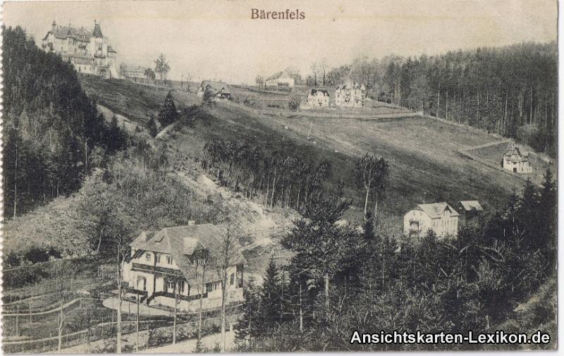 vergrößern: Bildseite historische Ansichtskarte von 1916: Partie am Hang:: Altenberg (Erzgebirge)