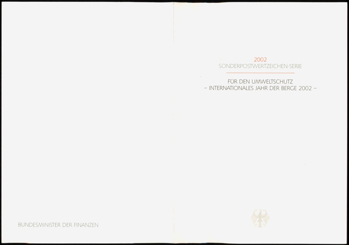 vergrößern: Bildseite historische Ansichtskarte von 2002: Sonderwertzeichen Serie Briefmarke Umweltschutz::